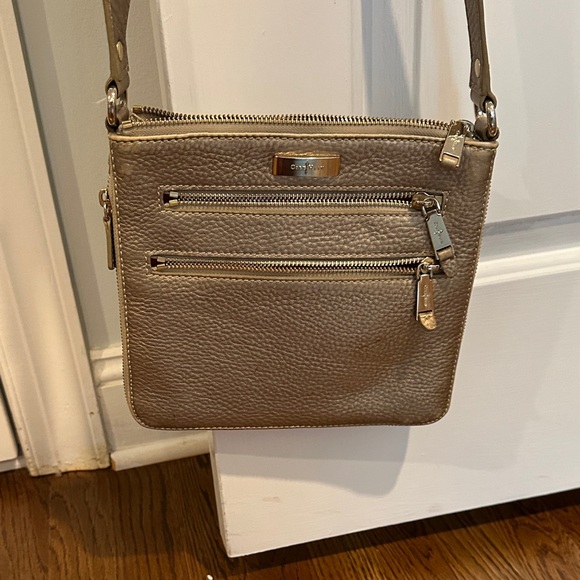 Cole Haan Gold Textured Crossbody Bag - Picture 1 of 5